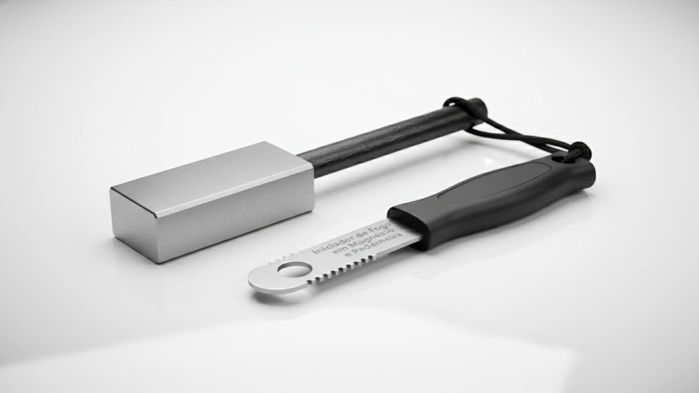 Iniciador de Fogo em Magnésio e Pederneira