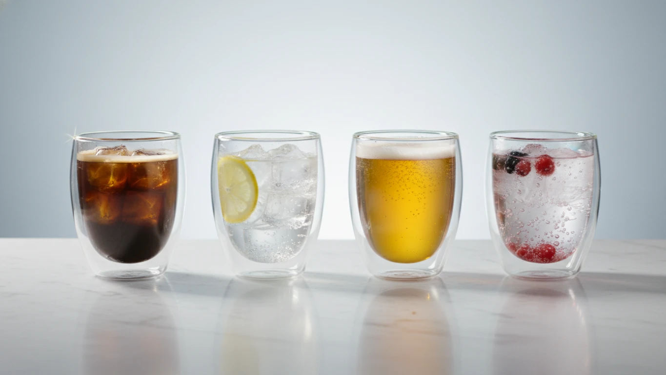 Jogo de Copos de Vidro de Parede Dupla