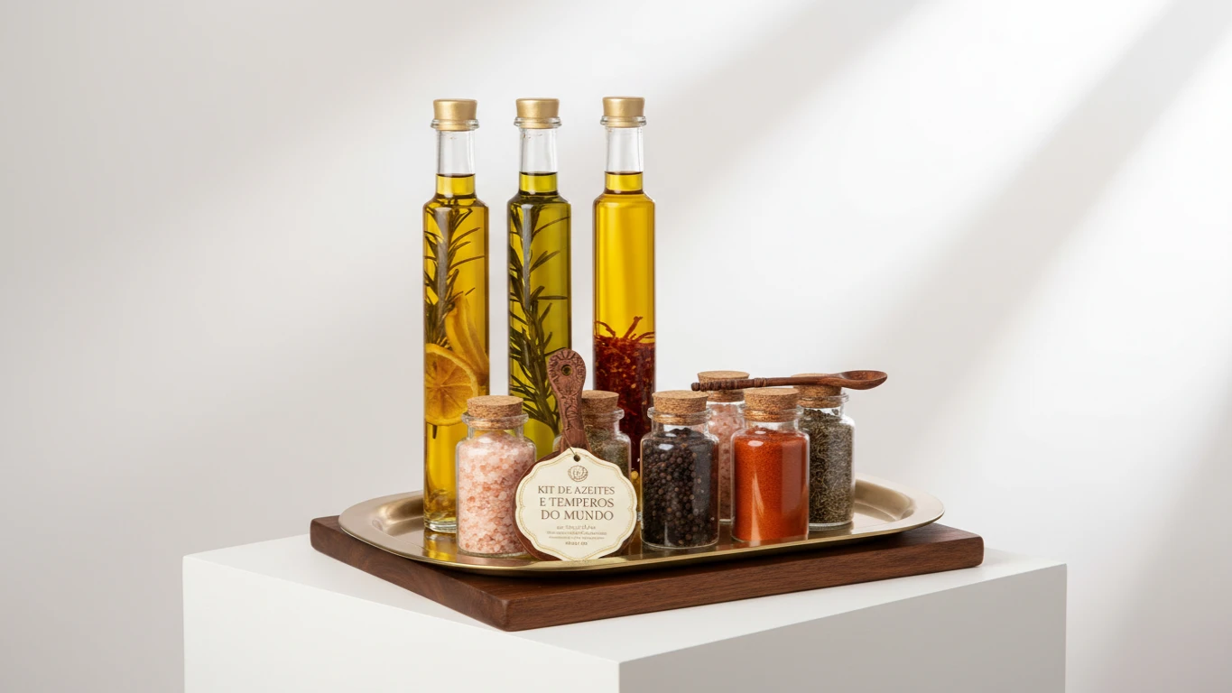 Kit de Azeites e Temperos Gourmet do Mundo