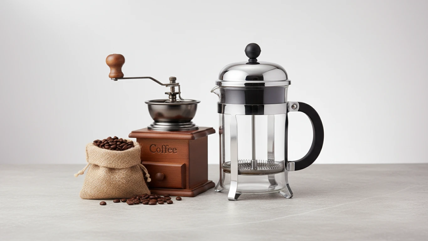 Kit de Cafeteira Francesa com Moedor