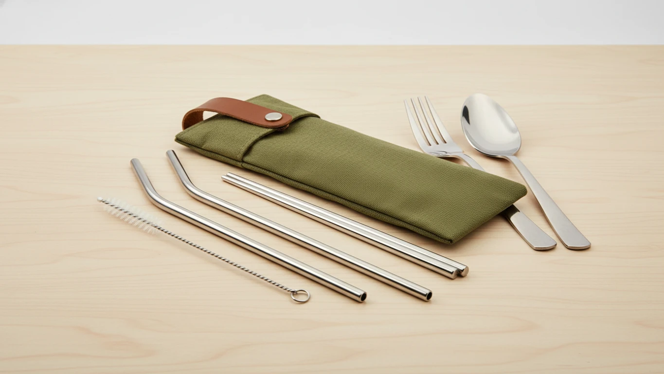 Kit de Canudos e Utensílios Reutilizáveis