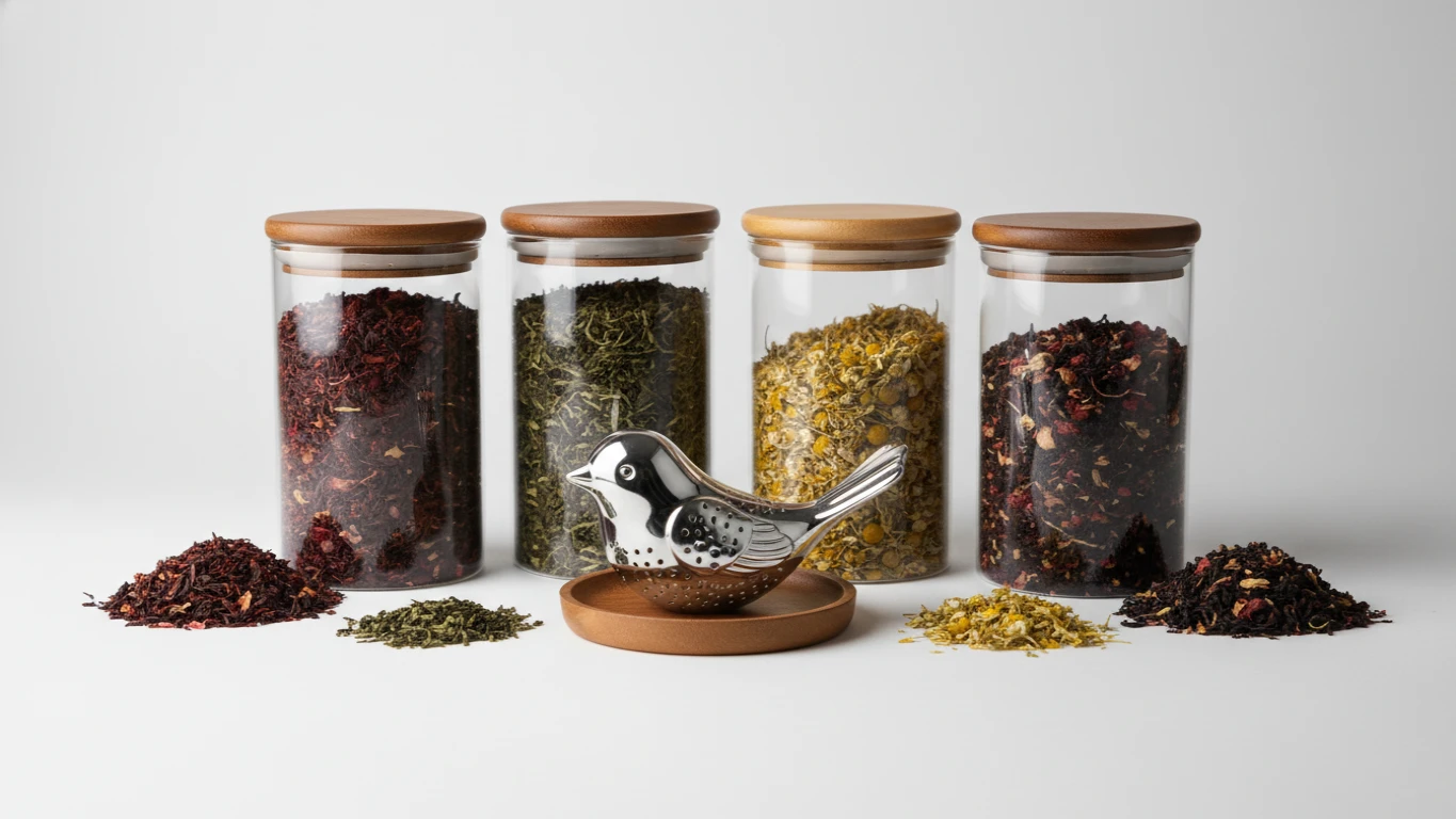 Kit de Chás Especiais com Infusor de Pássaro