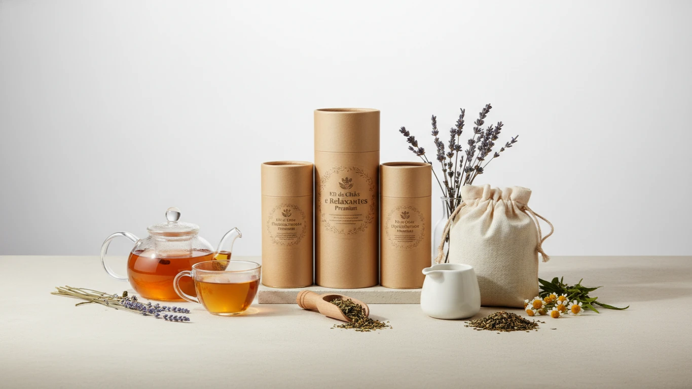 Kit de Chás Orgânicos e Relaxantes Premium
