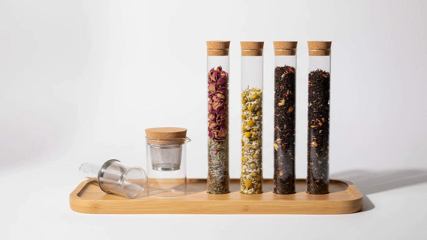 Kit de Chás Selecionados com Infusor de Vidro