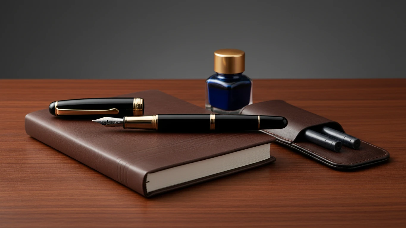 Kit de Escrita Premium com Caneta Tinteiro