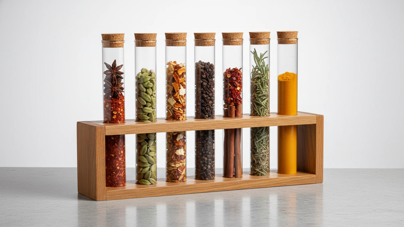 Kit de Especiarias Gourmet em Tubos de Ensaio