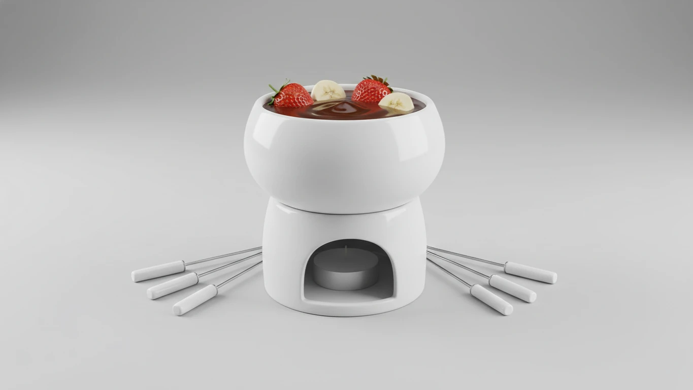Kit de Fondue de Chocolate em Cerâmica