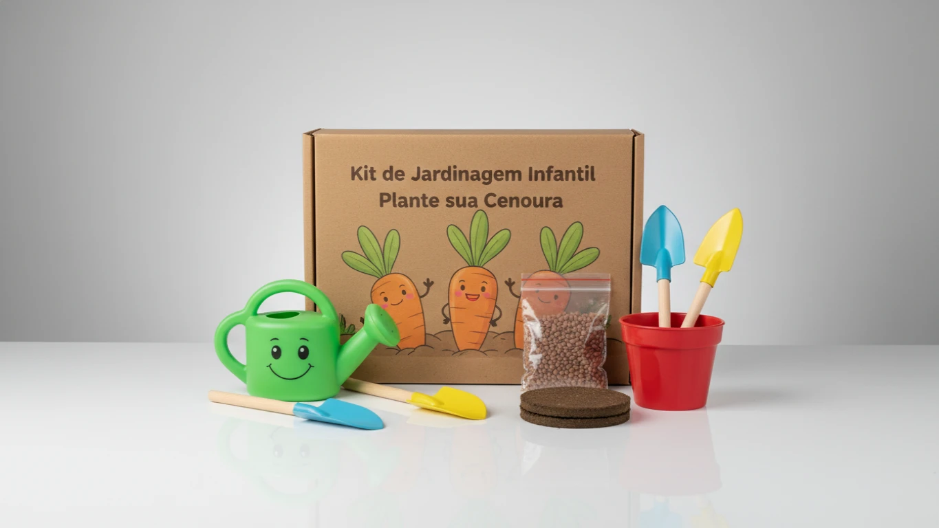 Kit de Jardinagem Infantil Plante sua Cenoura