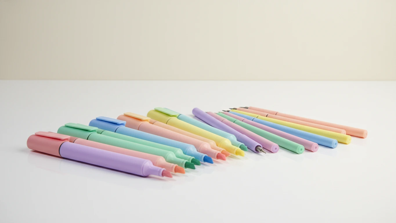 Kit de Marcadores de Texto Pastel e Canetas Finas