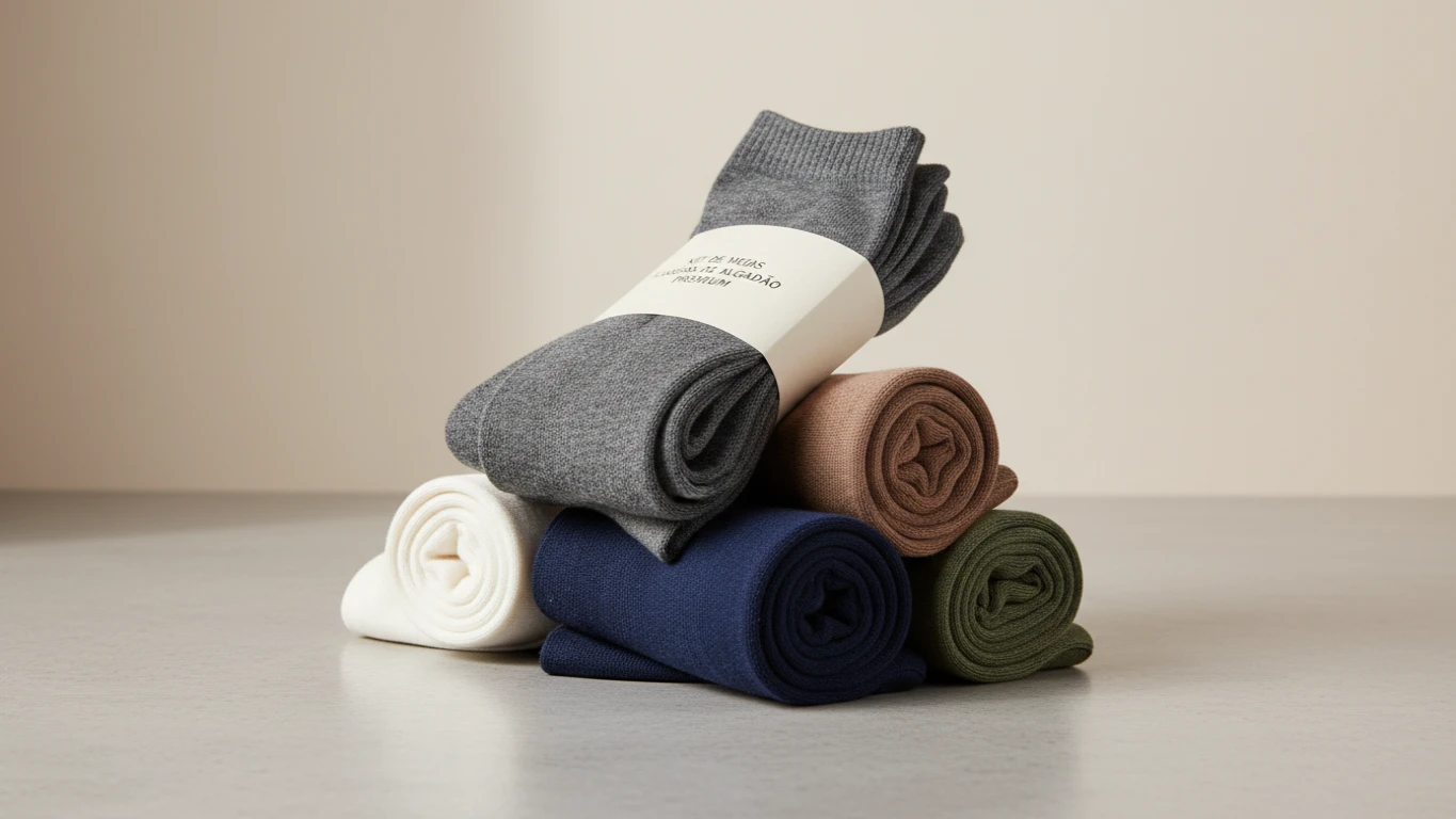 Kit de Meias de Algodão Premium