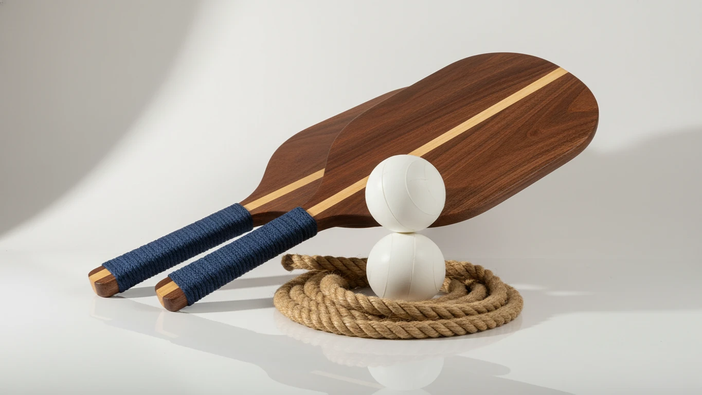 Kit de Raquetes de Frescobol em Madeira Náutica