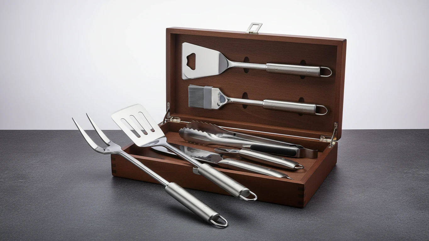 Kit de Utensílios de Churrasco em Inox