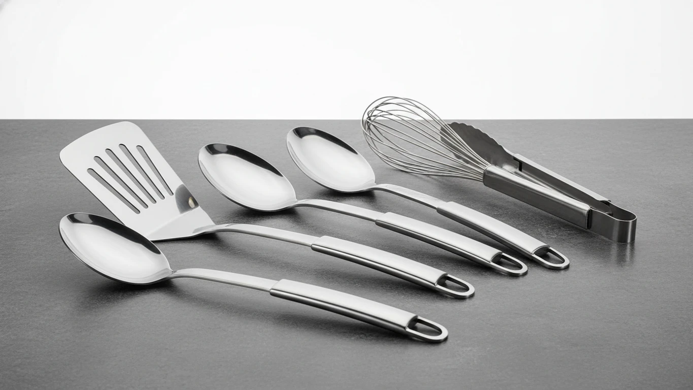 Kit de Utensílios de Cozinha em Aço Inox Cirúrgico
