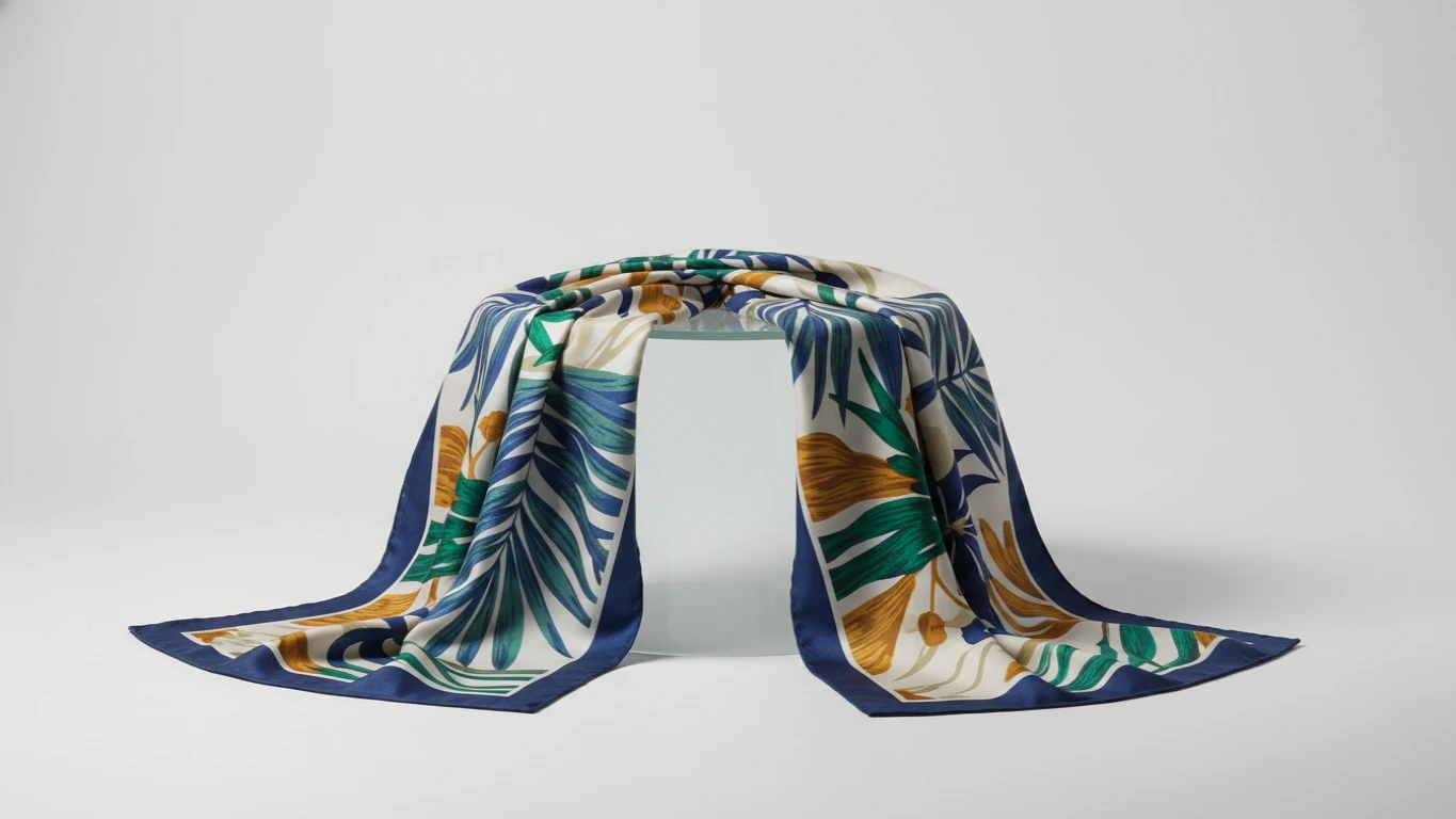 Lenço de Seda com Estamparia Exclusiva