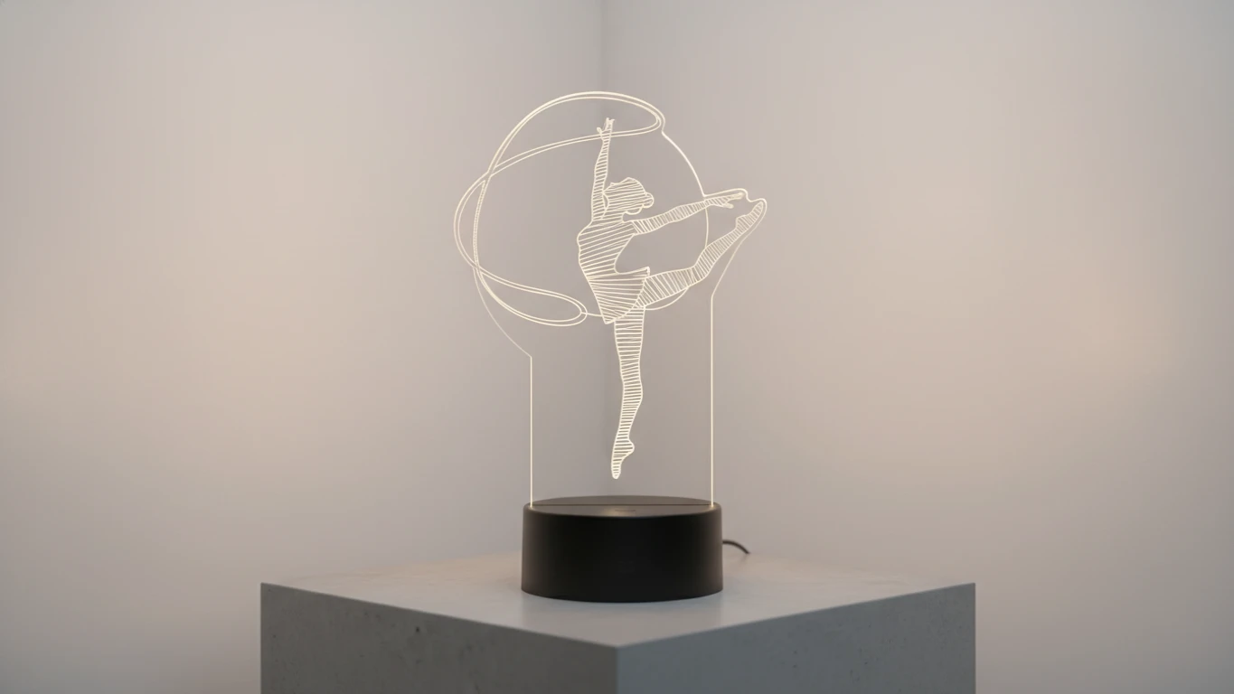 Luminária 3D com Silhueta de Ginasta