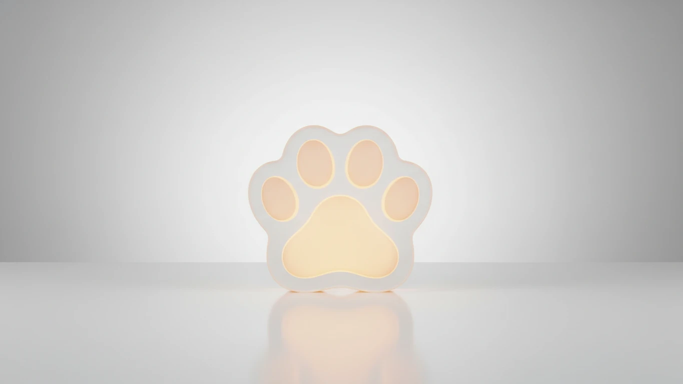 Luminária 3D no Formato de Patinha