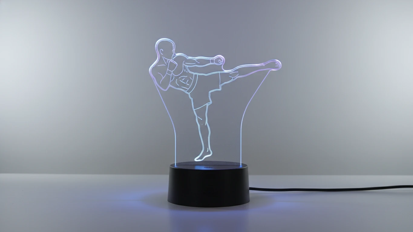 Luminária LED 3D Silhueta de Lutador
