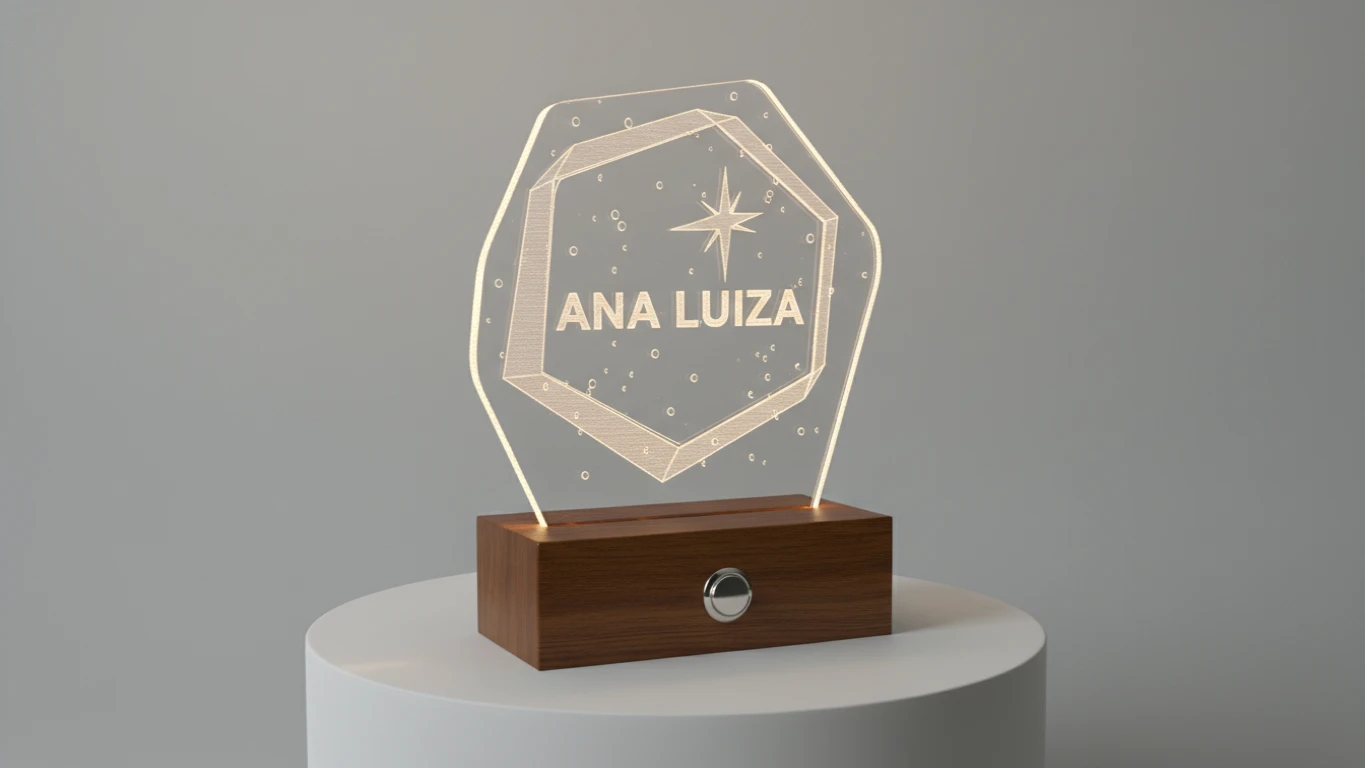 Luminária LED 3D com Nome Personalizado