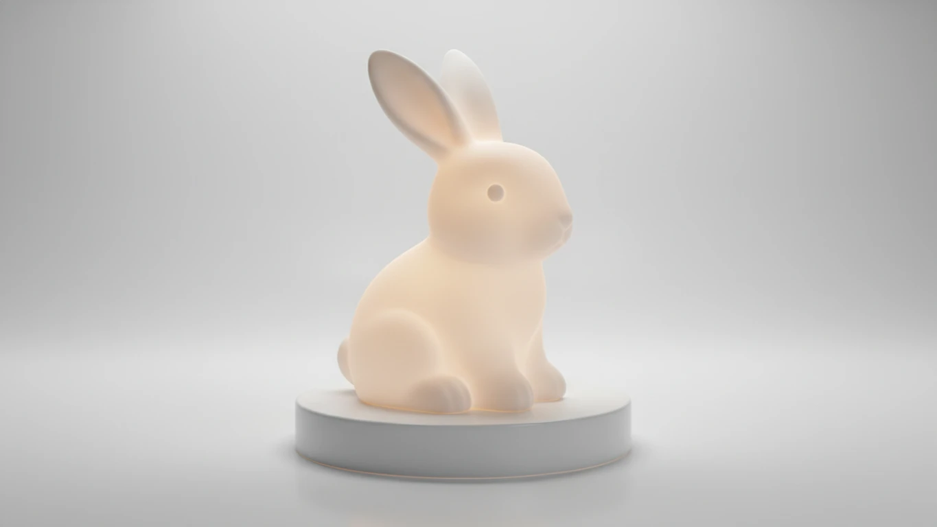 Luminária Noturna de Coelho em Silicone