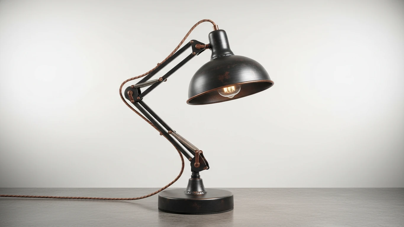 Luminária de Mesa Articulada Industrial