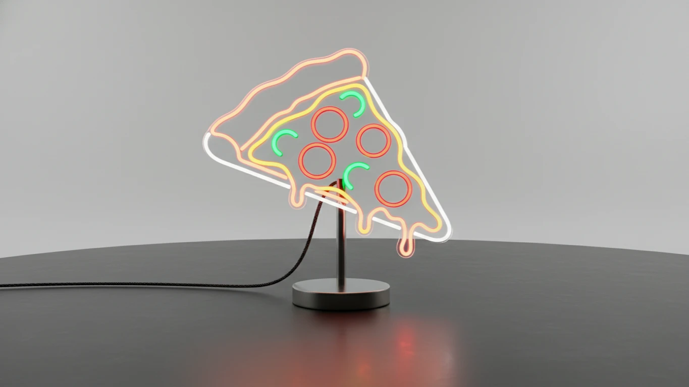 Luminária de Mesa Estilo Neon Pizza