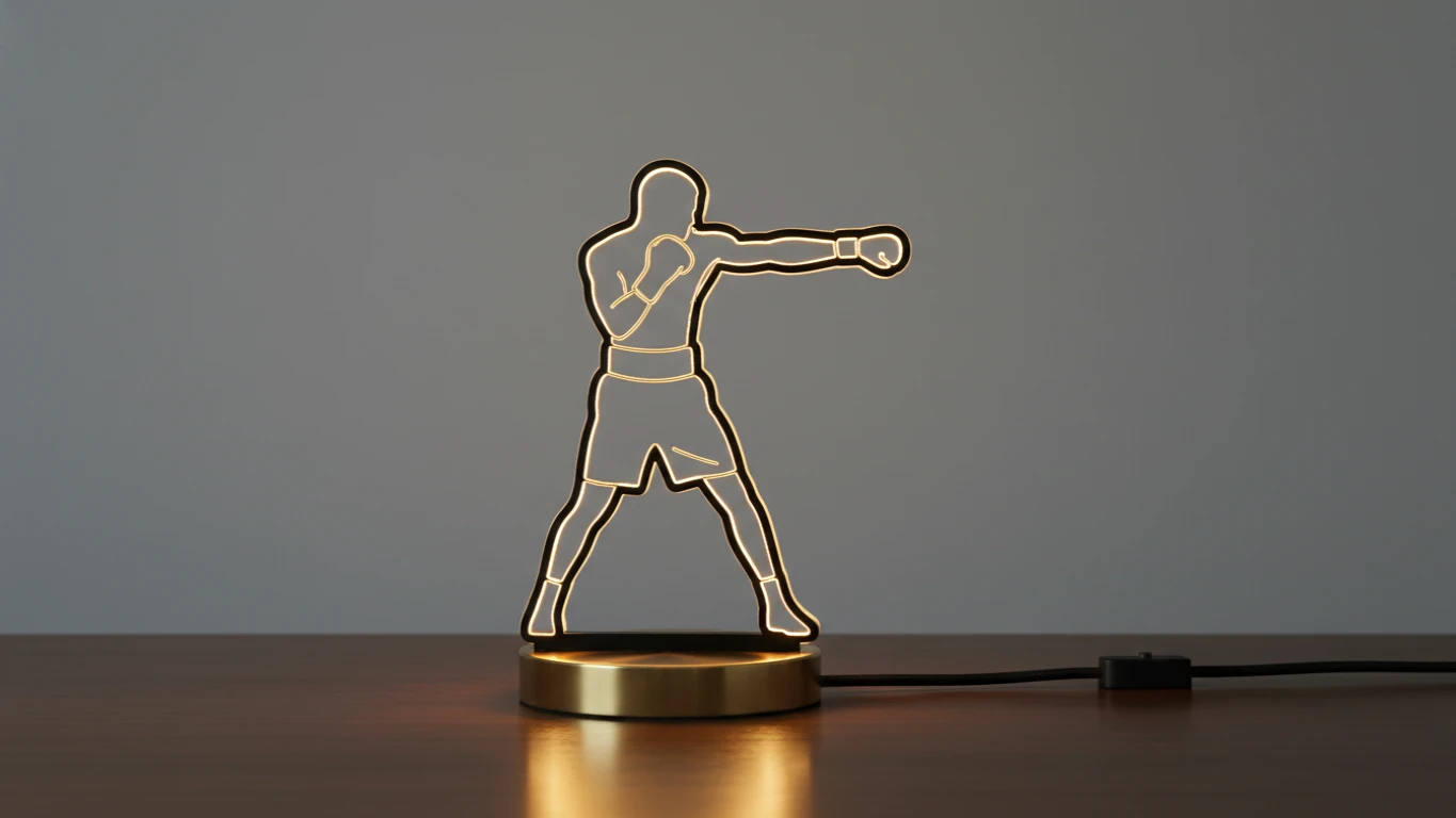 Luminária de Mesa Silhueta de Boxe