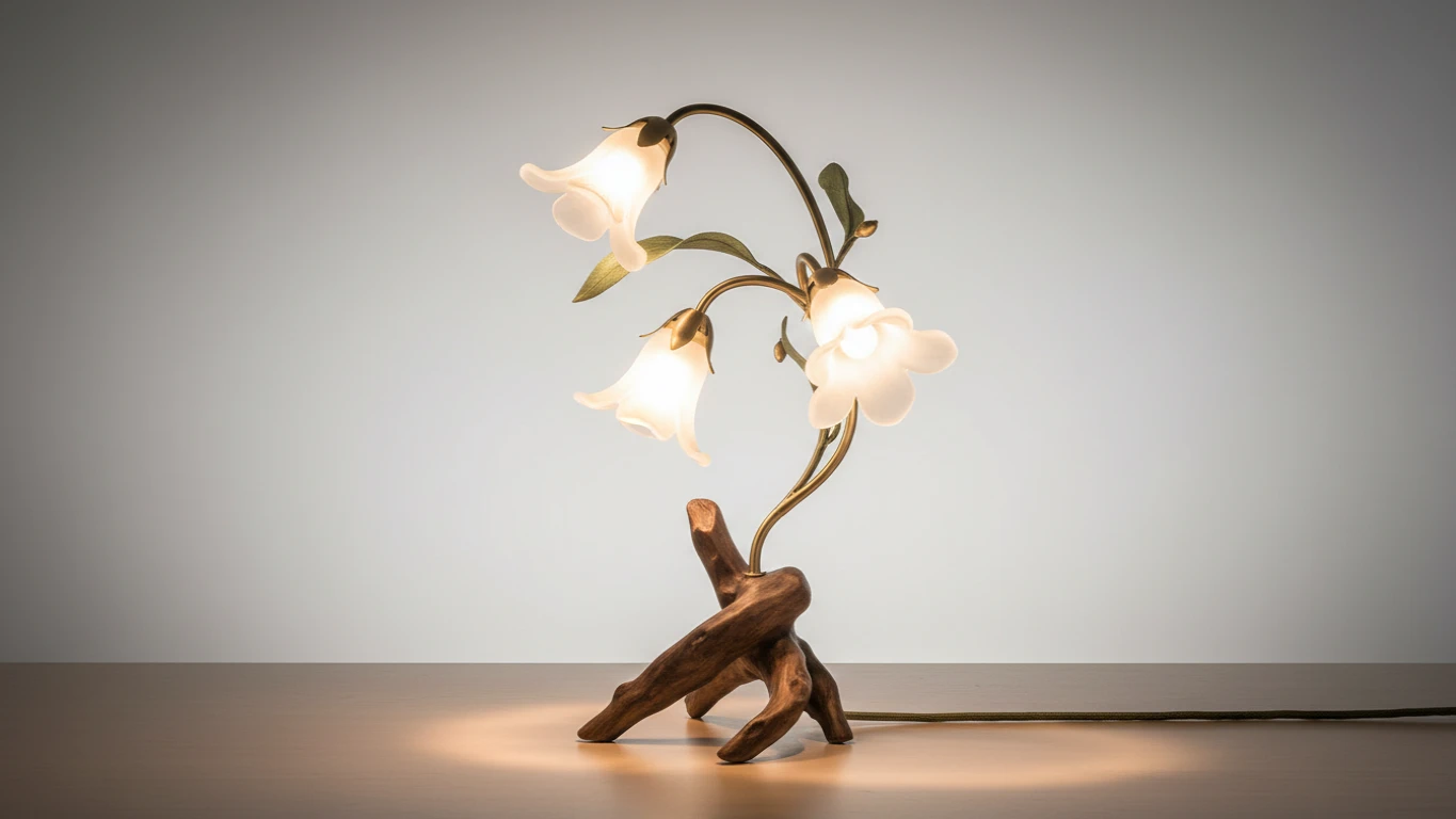 Luminária de Mesa com Design Botânico