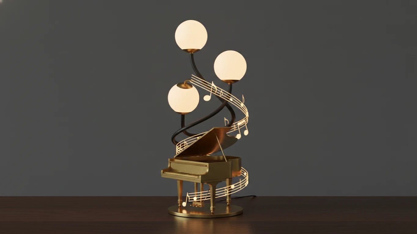 Luminária de Mesa com Design Musical