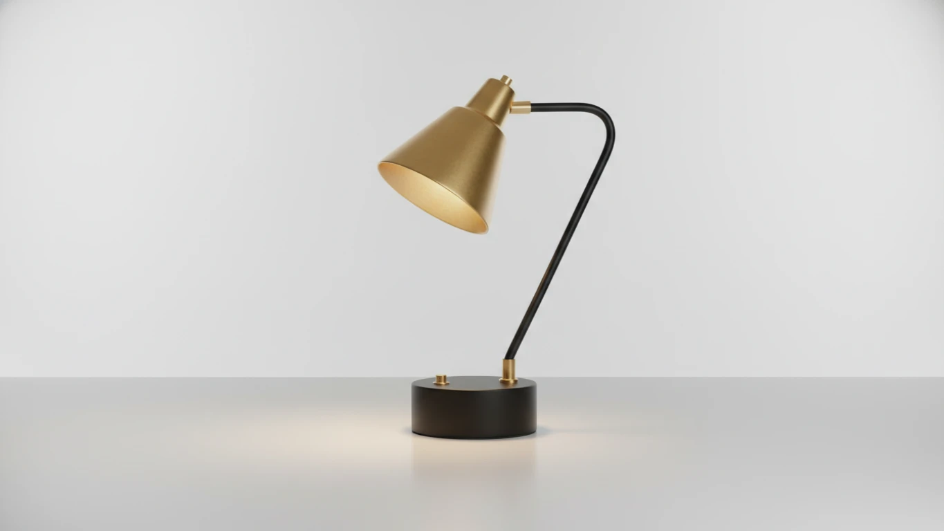 Luminária de Mesa com Detalhes em Latão