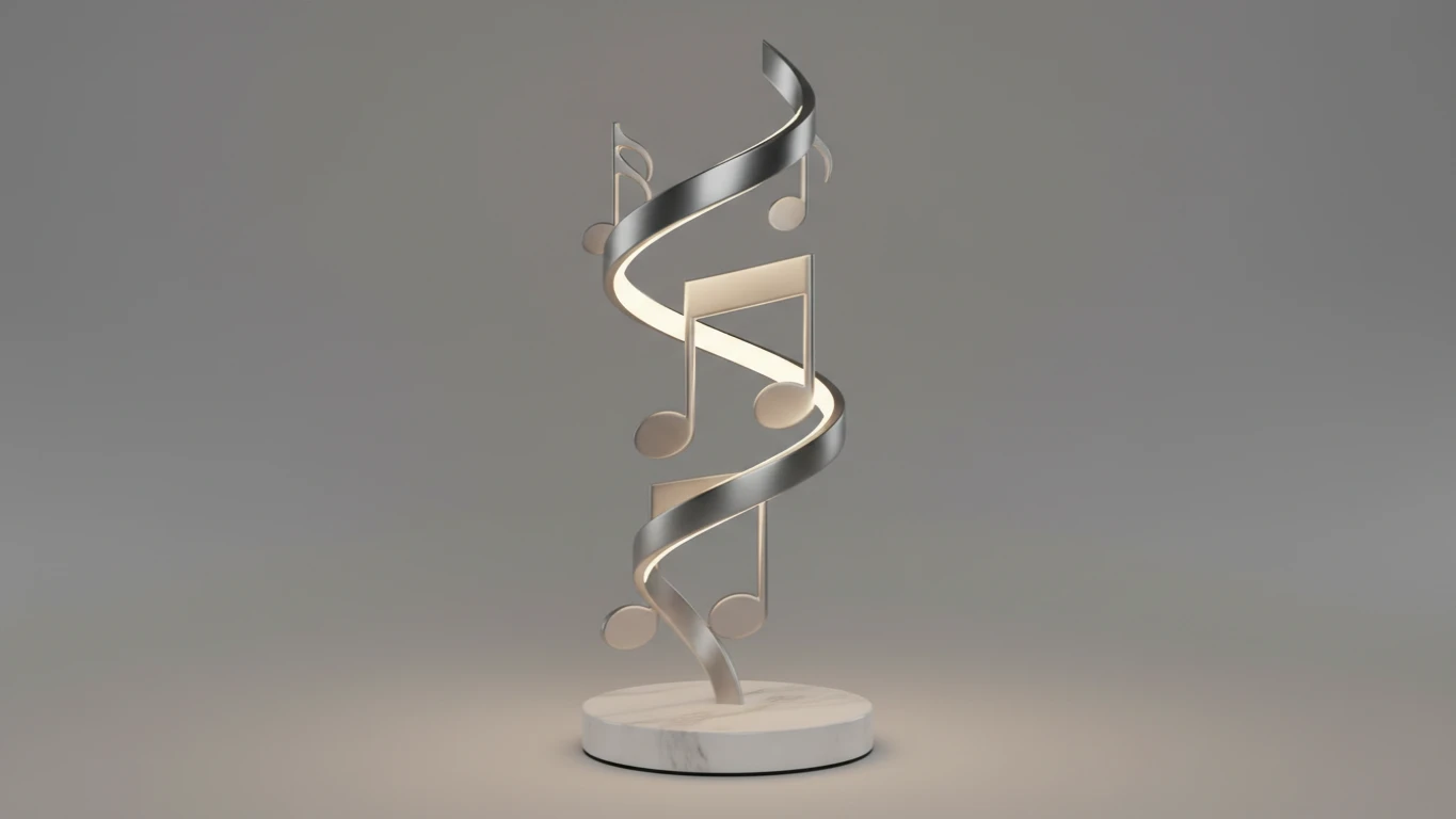 Luminária de Mesa com Notas Musicais