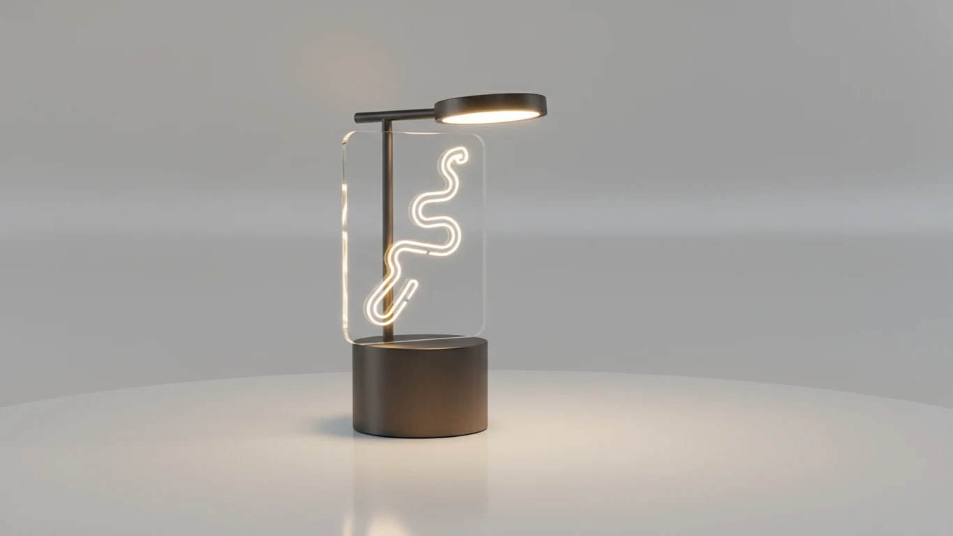 Luminária de Mesa com Silhueta de Pista