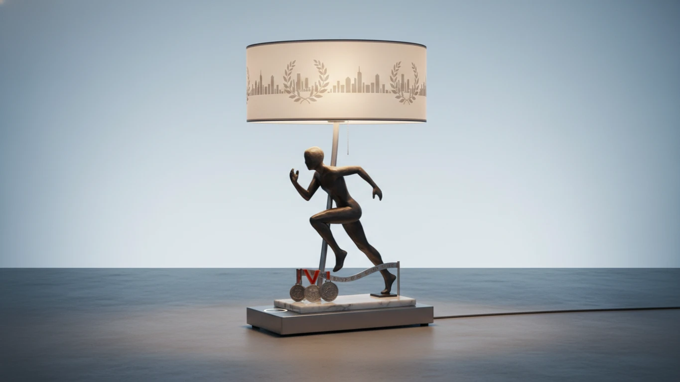 Luminária de Mesa com Temática de Maratona