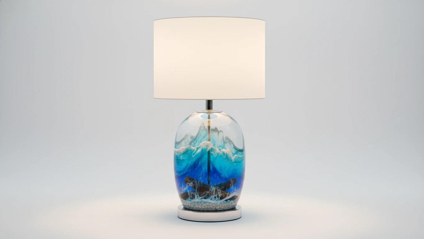 Luminária de Resina com Efeito de Mar