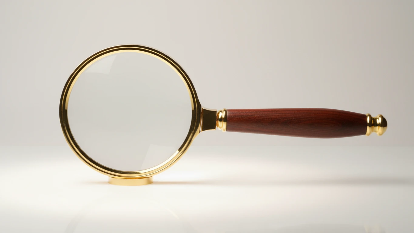 Lupa de Mão em Latão e Madeira