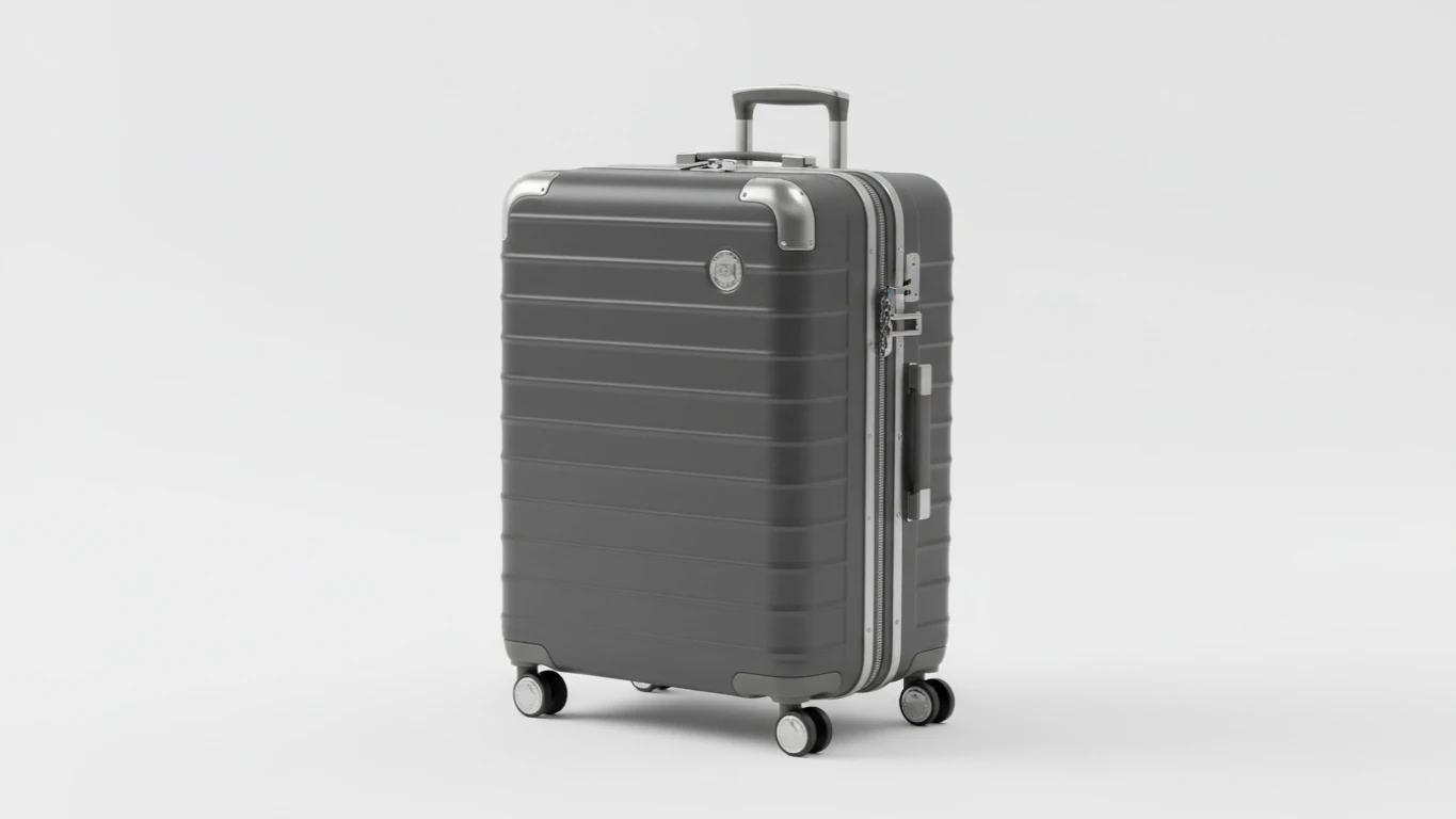 Mala de Bordo Rígida com Detalhes Metálicos