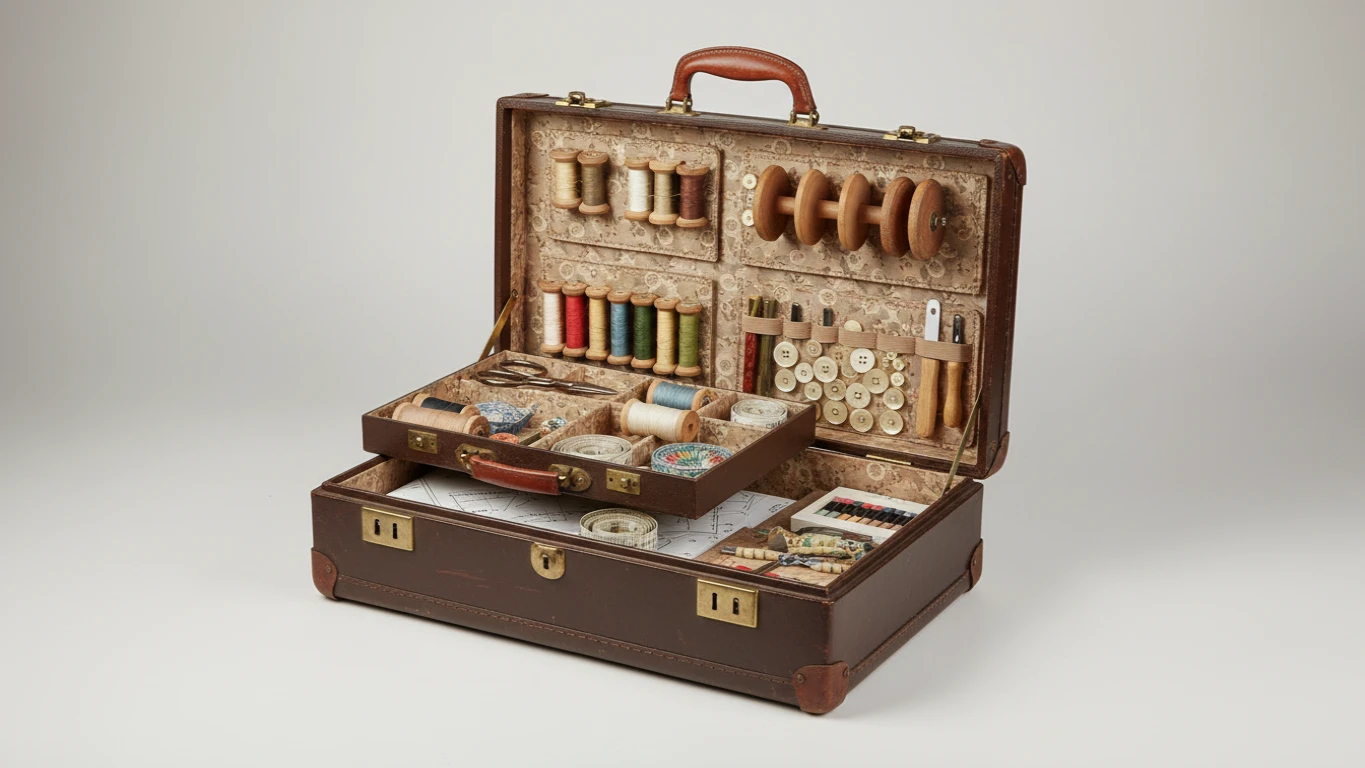 Maleta de Costura Vintage Completa