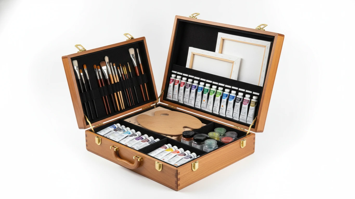 Maleta de Madeira para Pintura