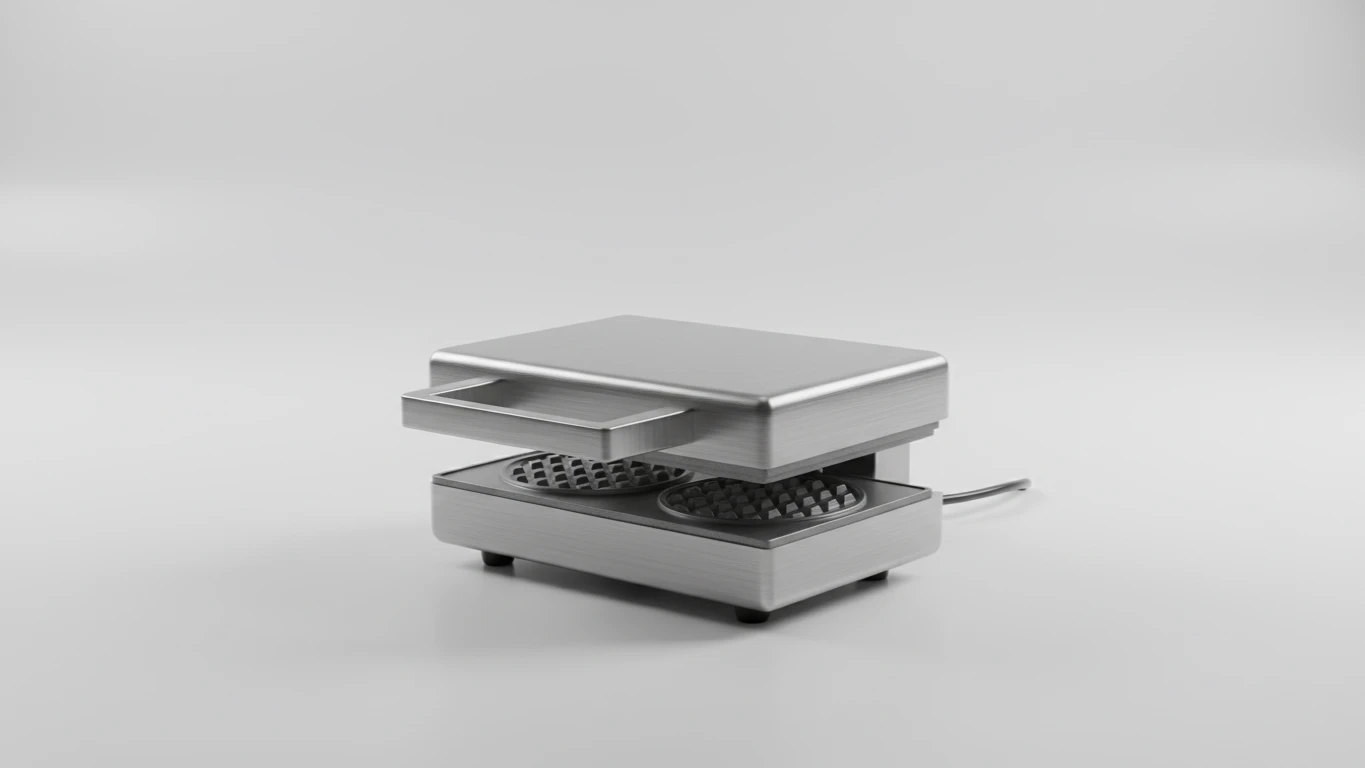 Máquina de Waffle de Metal Escovado