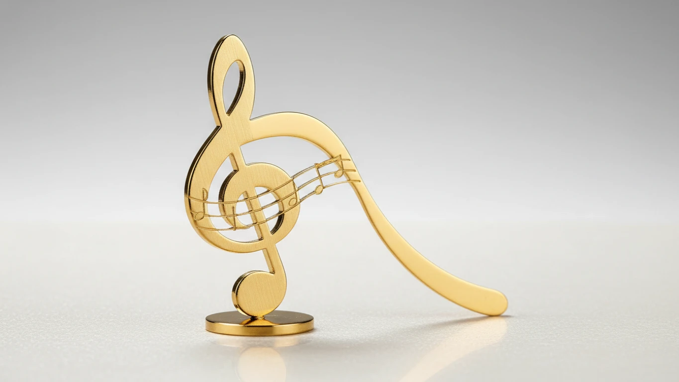 Marcador de Página Musical em Metal Dourado
