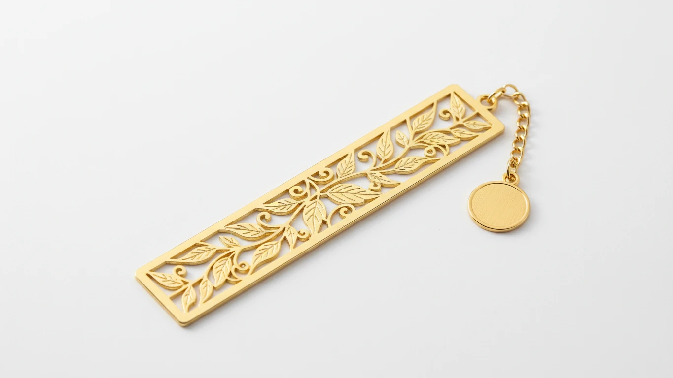Marcador de Página em Metal Banhado a Ouro