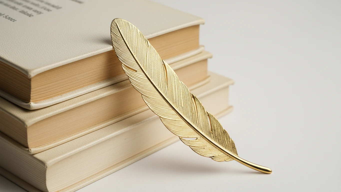 Marcador de Páginas em Metal Banhado a Ouro