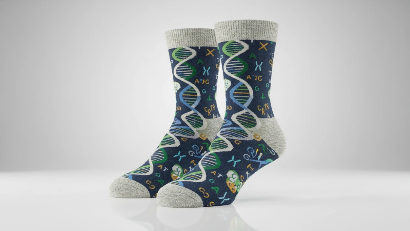 Meias Estampadas com Temas de Genética