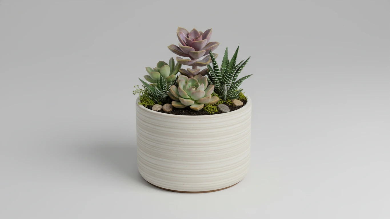 Mini Jardim de Suculentas em Cachepô