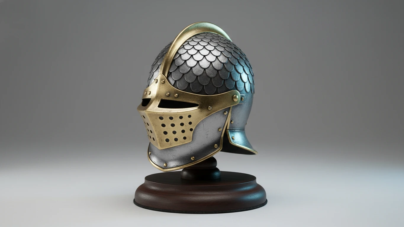Miniatura Decorativa de Capacete em Metal