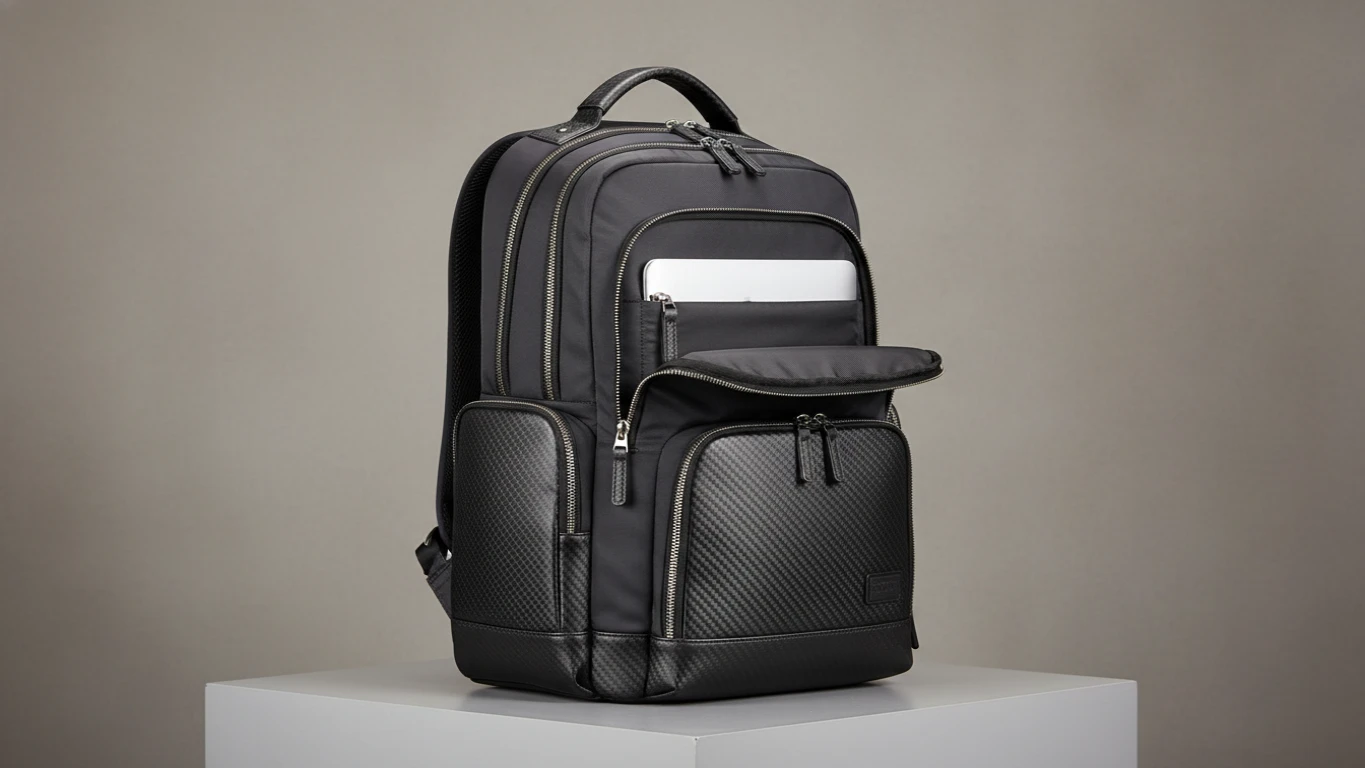Mochila Executiva com Detalhes em Fibra de Carbono