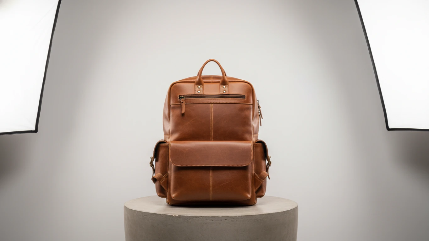 Mochila de Couro Ecológico para Notebook