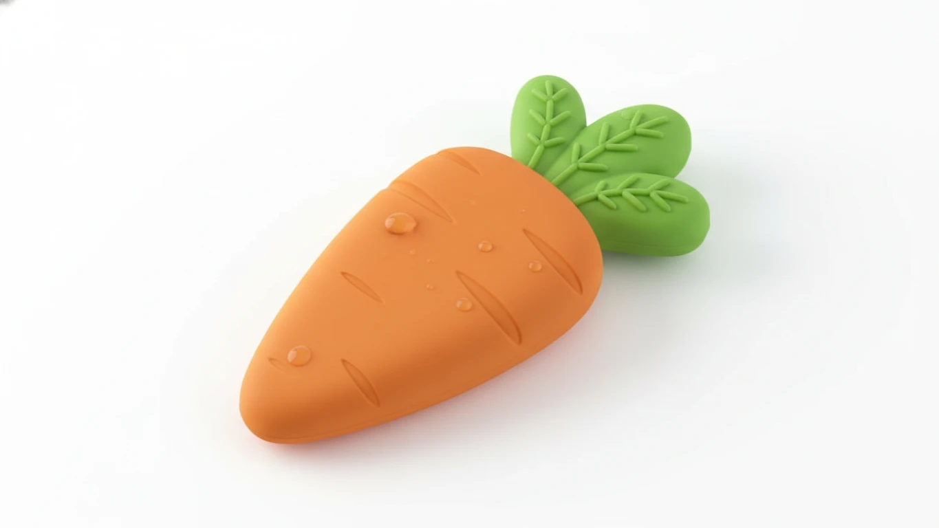 Mordedor de Silicone em Formato de Cenoura