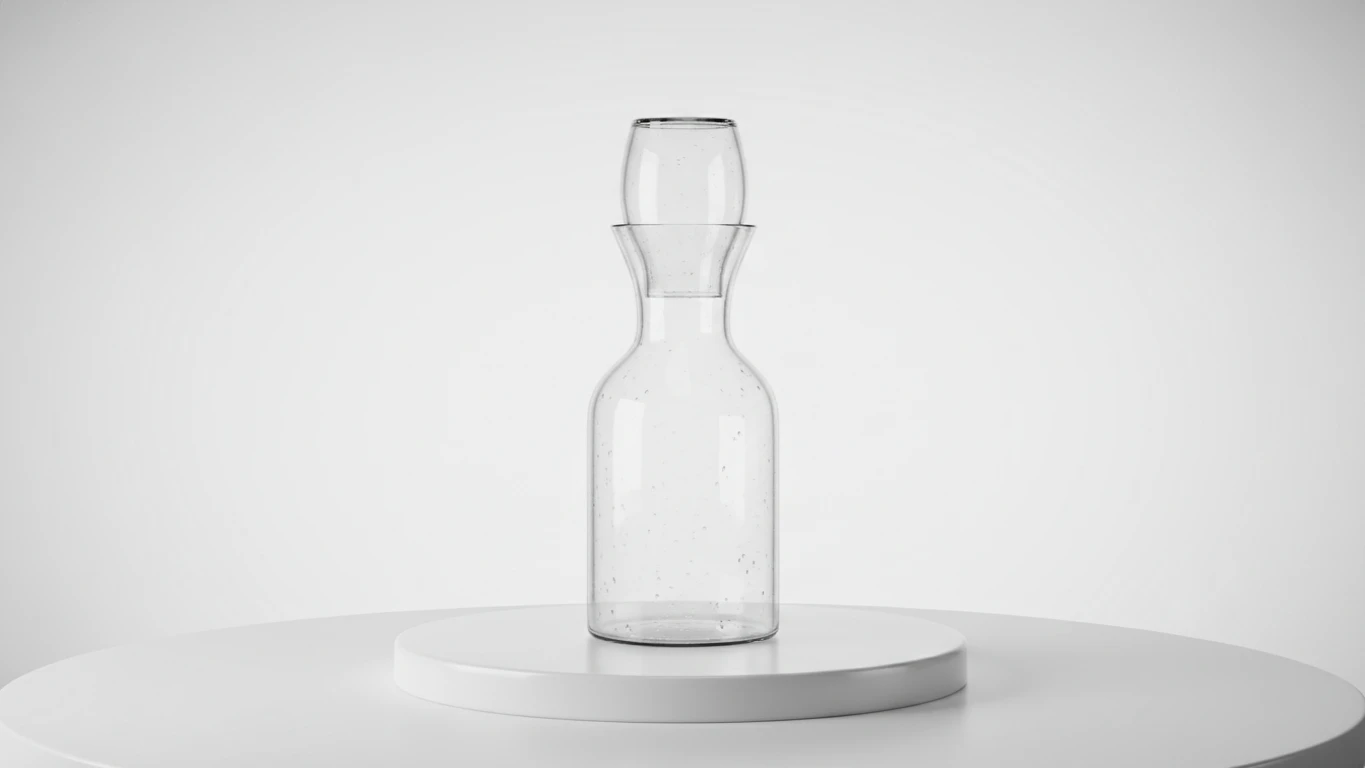 Moringa de Vidro com Copo Acoplado