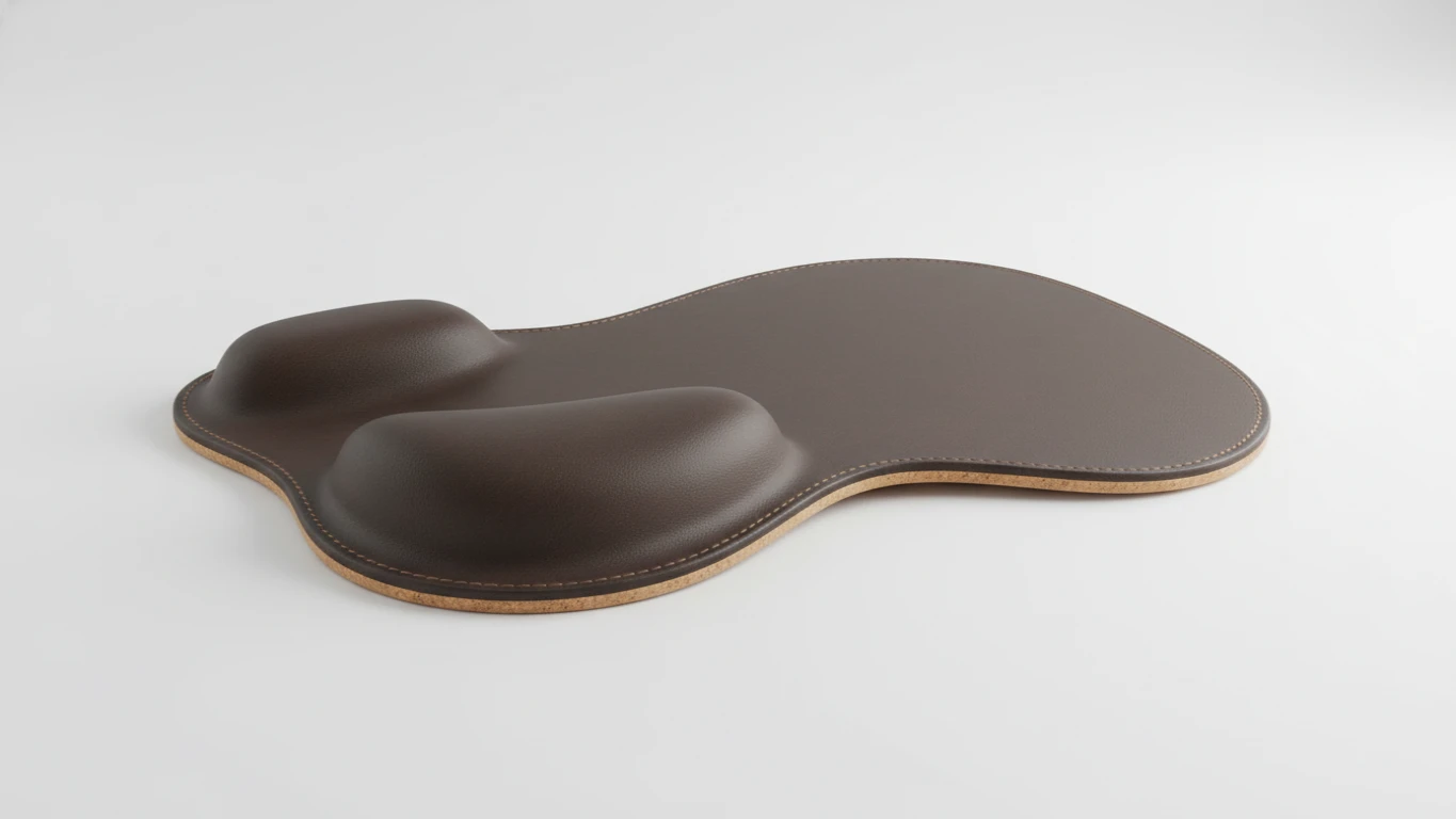 Mouse Pad Ergonômico de Couro Ecológico