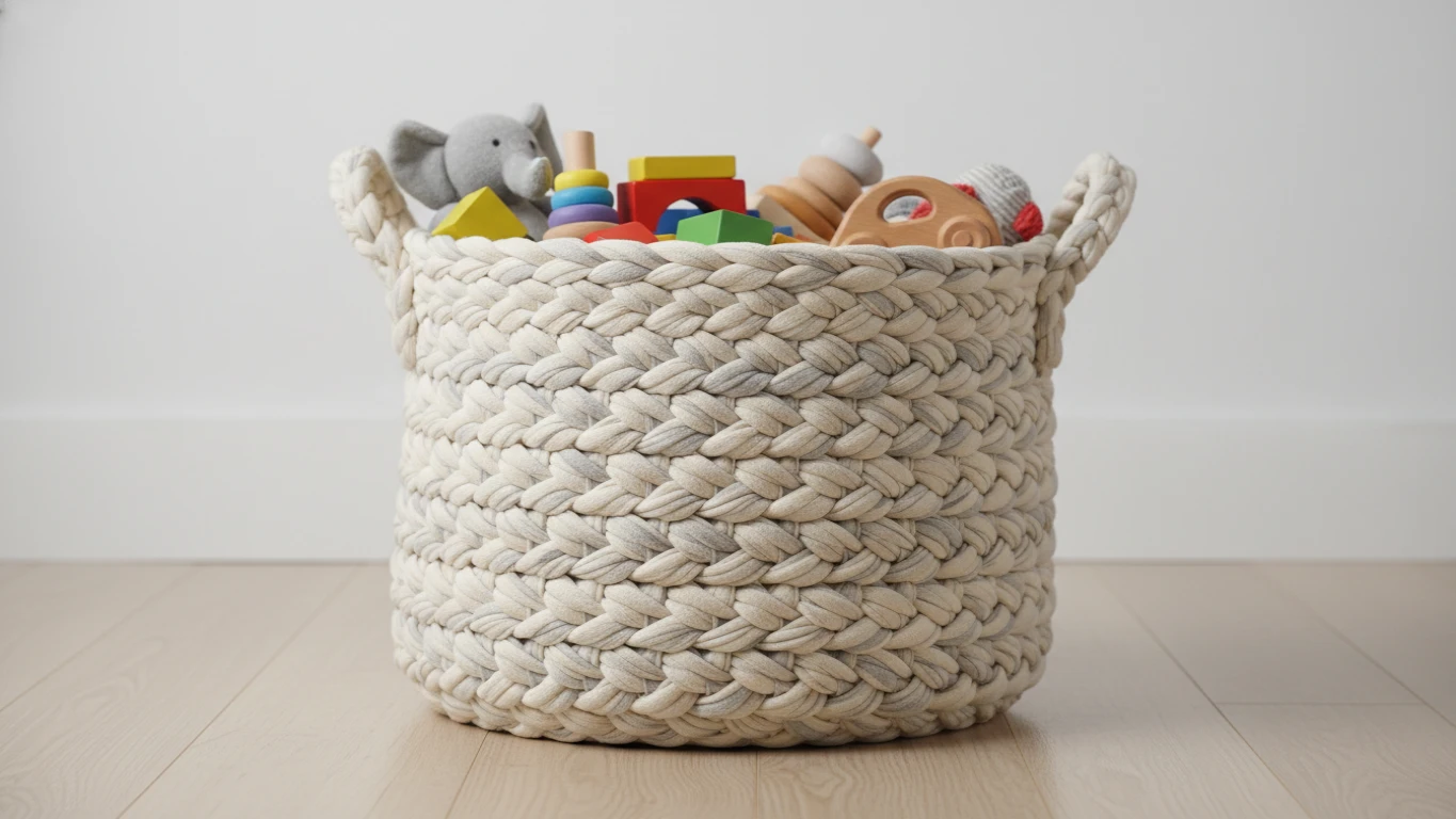 Organizador de Brinquedos em Algodão Trançado